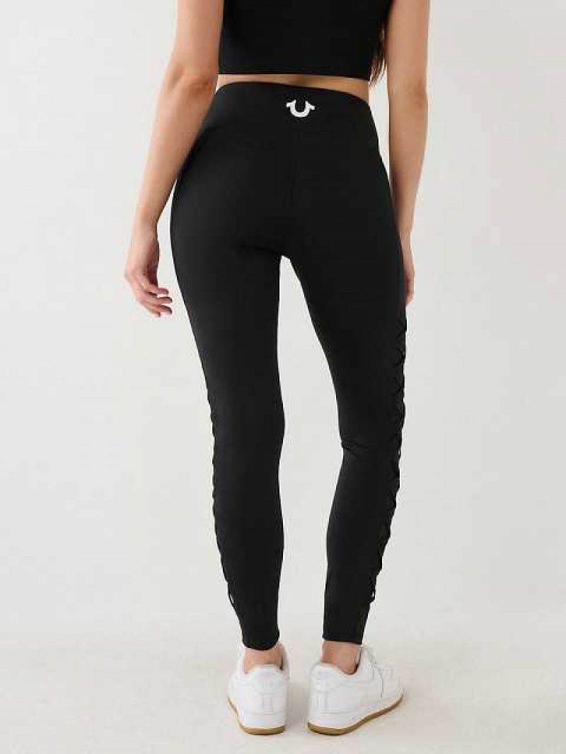 Leggins True Religion Mesh Encaje Up High Rise Mujer Negras | Colombia-UIEHXDB93