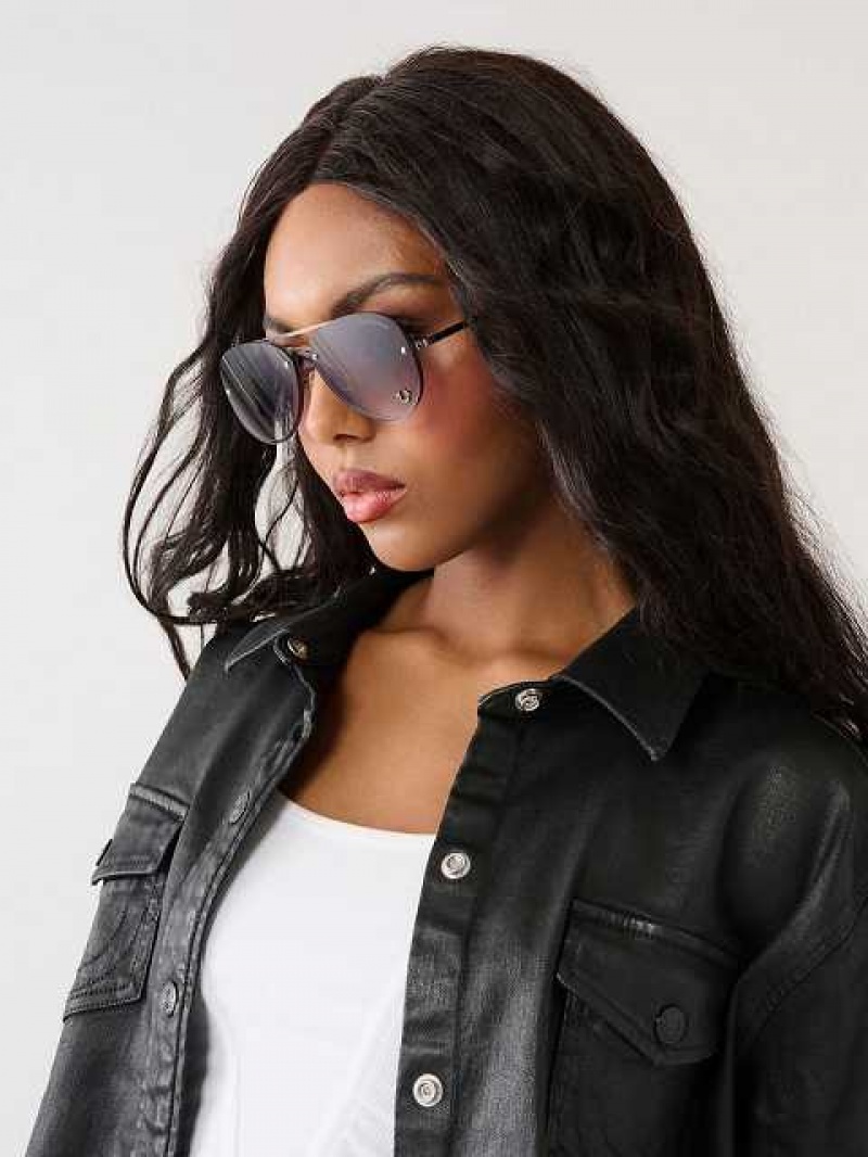 Lentes de Sol True Religion Aviator Unisex Negras | Colombia-KYHONIS90