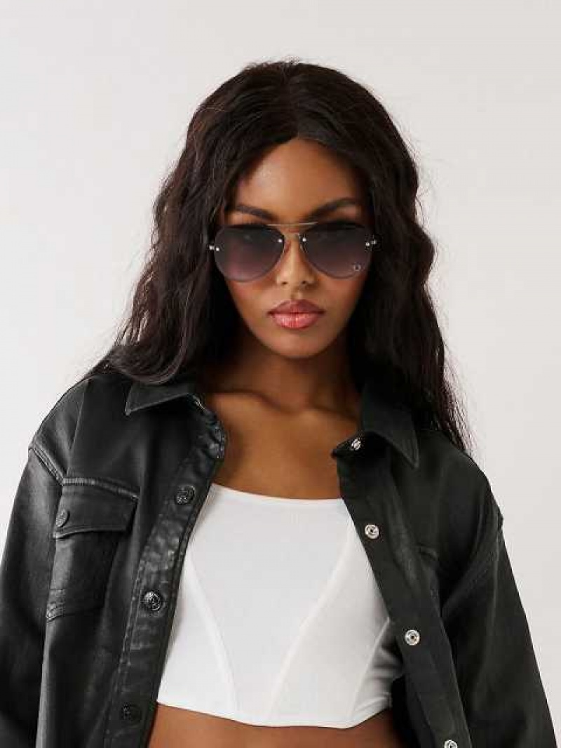 Lentes de Sol True Religion Aviator Unisex Negras | Colombia-KYHONIS90