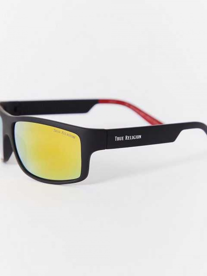 Lentes de Sol True Religion Mirrored Wrap Unisex Negras | Colombia-AYGCVLZ98