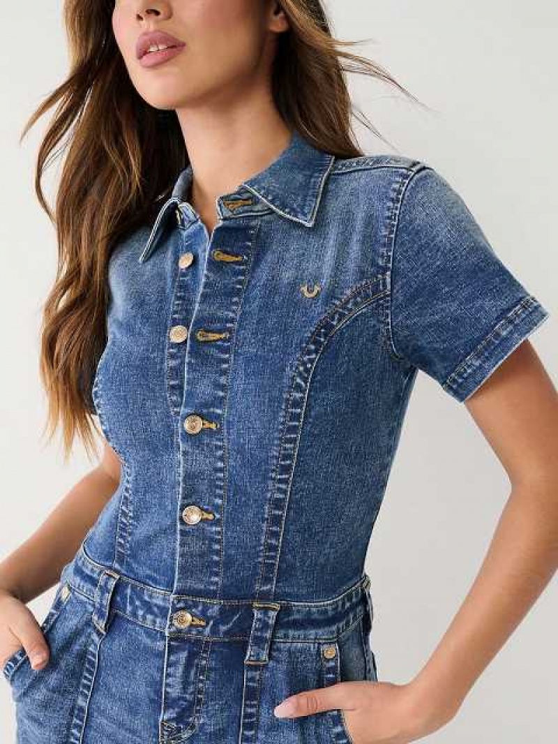 Mono True Religion Denim Flare Mujer Azules | Colombia-ZYHCTBR08