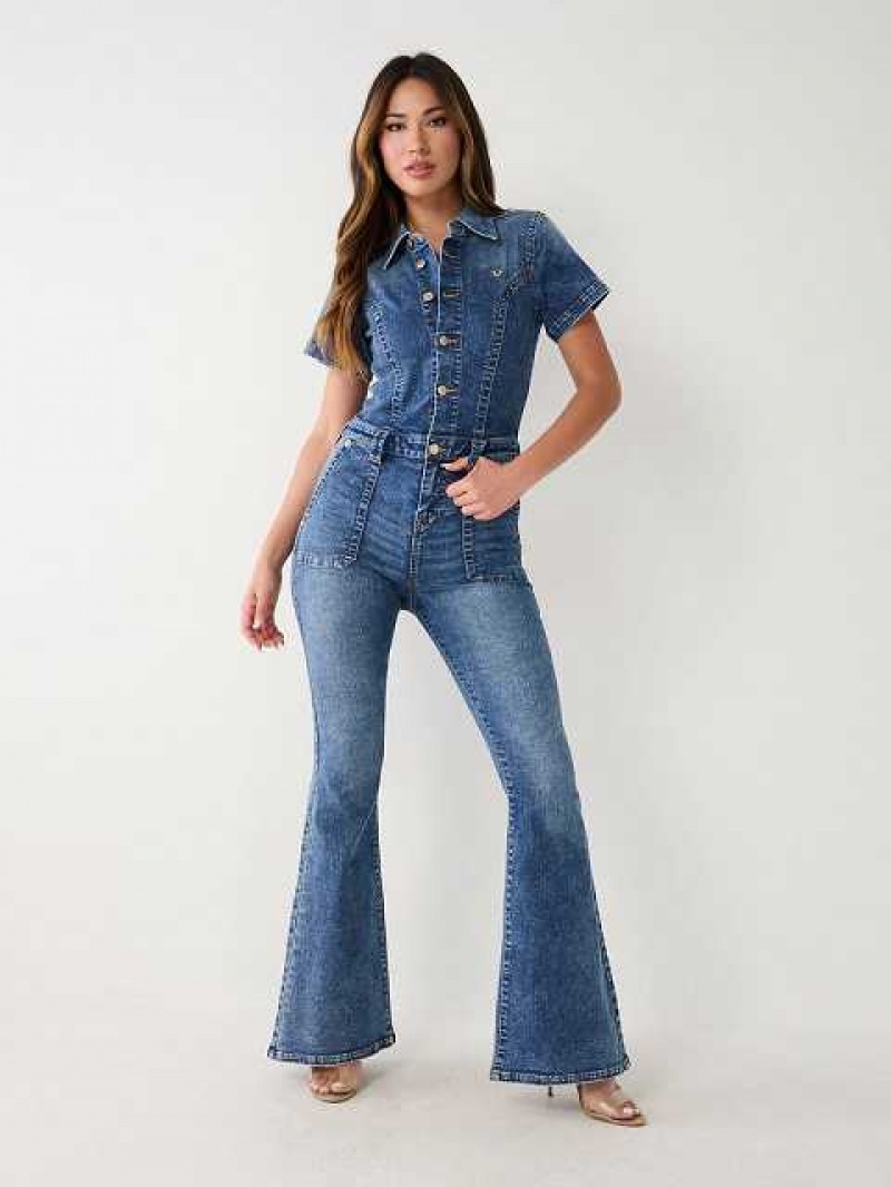 Mono True Religion Denim Flare Mujer Azules | Colombia-ZYHCTBR08