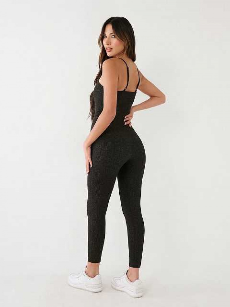 Mono True Religion Lurex Seamless Mujer Negras | Colombia-BGSDYOU69