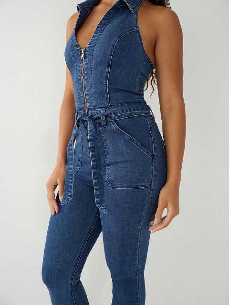 Mono True Religion Zip Denim Mujer Azules Azules | Colombia-AILSDRP42