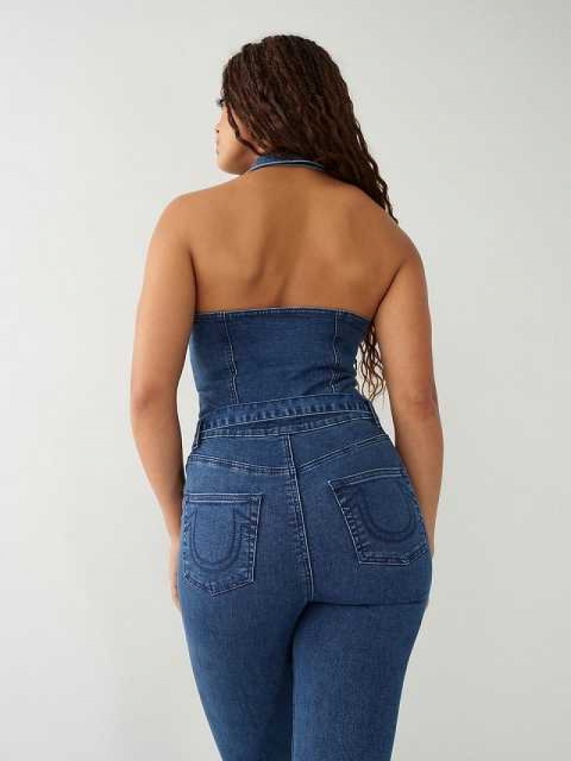 Mono True Religion Zip Denim Mujer Azules Azules | Colombia-AILSDRP42