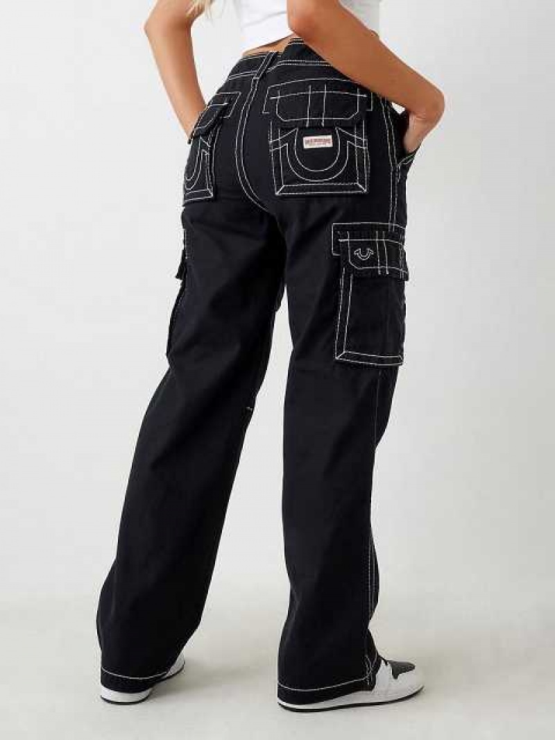 Pantalon Cargo True Religion Big T Mujer Negras | Colombia-ZJTKOUS79