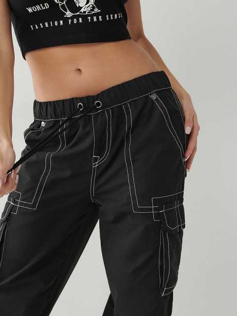 Pantalon Cargo True Religion Bobbi Mujer Negras | Colombia-HAENDFY59