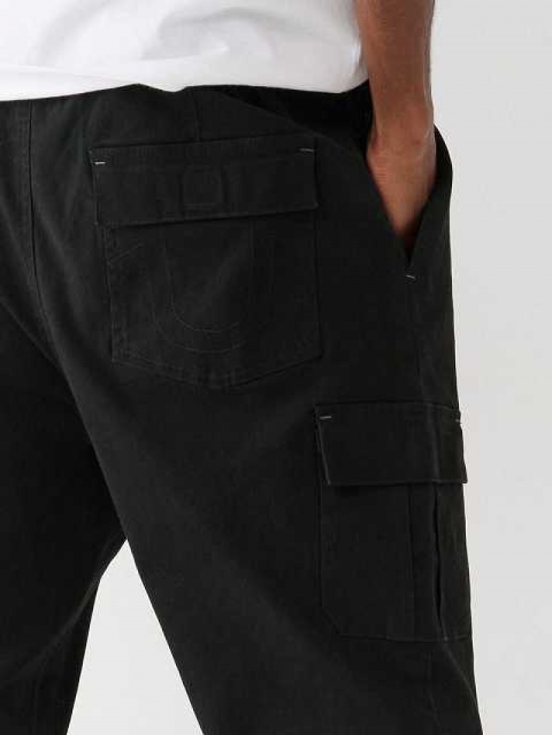 Pantalon Cargo True Religion Jogger Hombre Negras | Colombia-DTPEFHA48