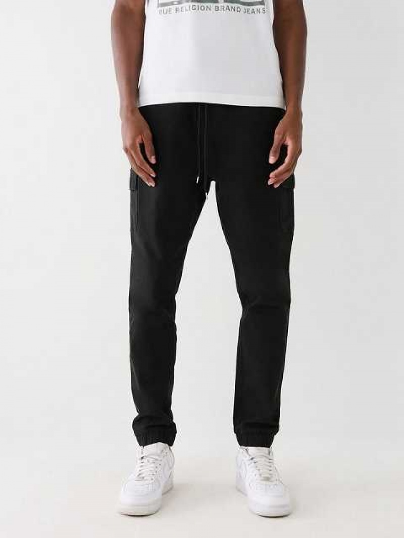 Pantalon Cargo True Religion Jogger Hombre Negras | Colombia-DTPEFHA48