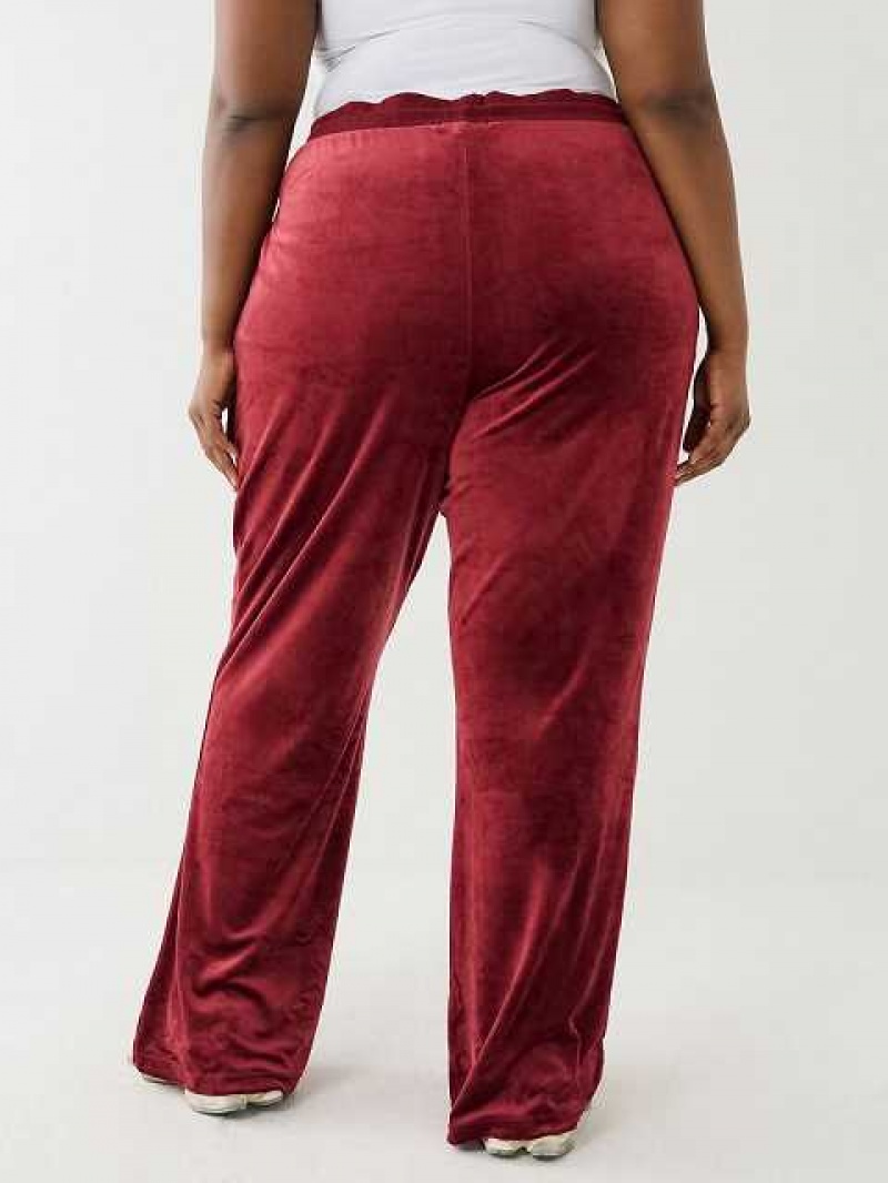 Pantalon Deportivo True Religion Crystal Velour Logo Mujer Fucsia | Colombia-BTMVWCS84