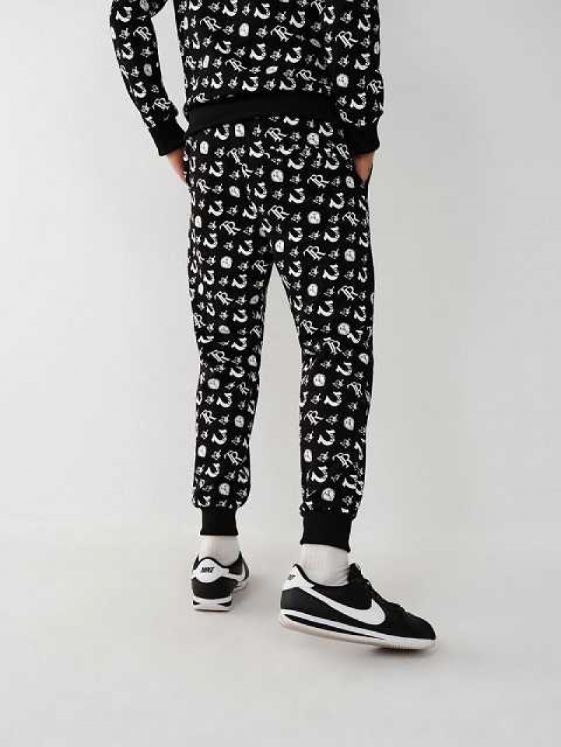 Pantalon Jogger True Religion Allover Print Hombre Negras | Colombia-TYZIPBC07