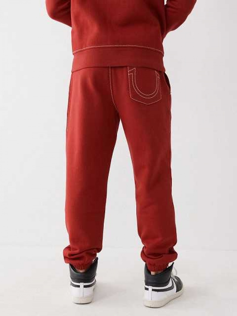 Pantalon Jogger True Religion Big T Logo Hombre Rojas | Colombia-APEYIDK05