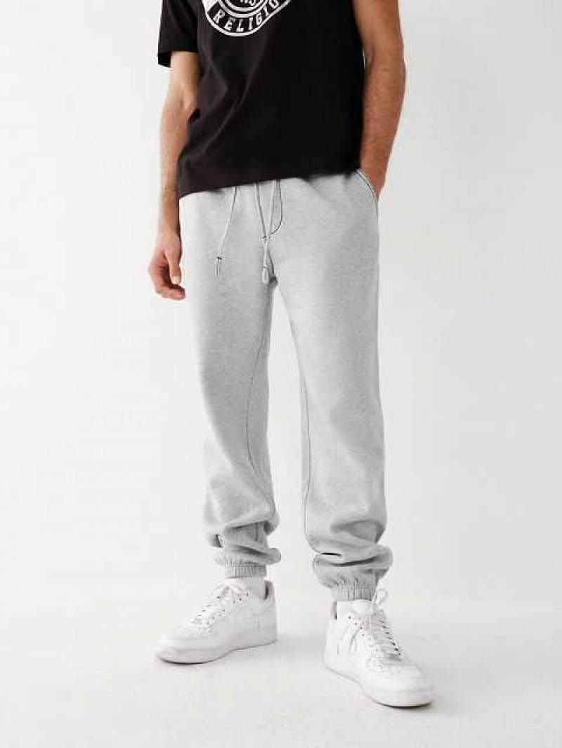 Pantalon Jogger True Religion Big T Logo Hombre Gris Negras | Colombia-WMRLNXY98