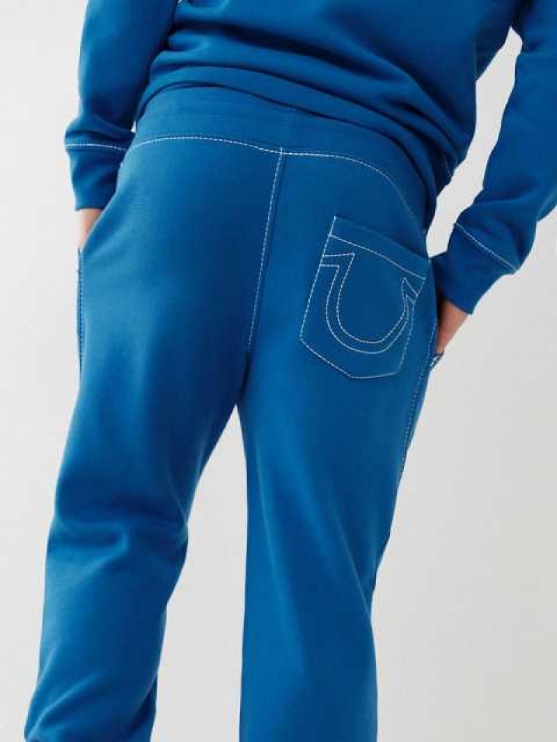 Pantalon Jogger True Religion Big T Logo Hombre Azul Marino | Colombia-ZRMLYFX19