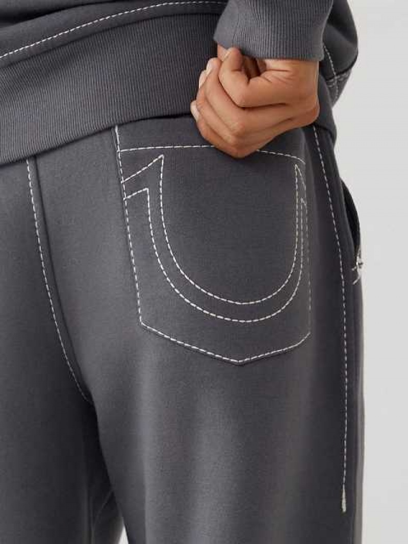 Pantalon Jogger True Religion Big T Logo Hombre Gris | Colombia-YLWACXR09