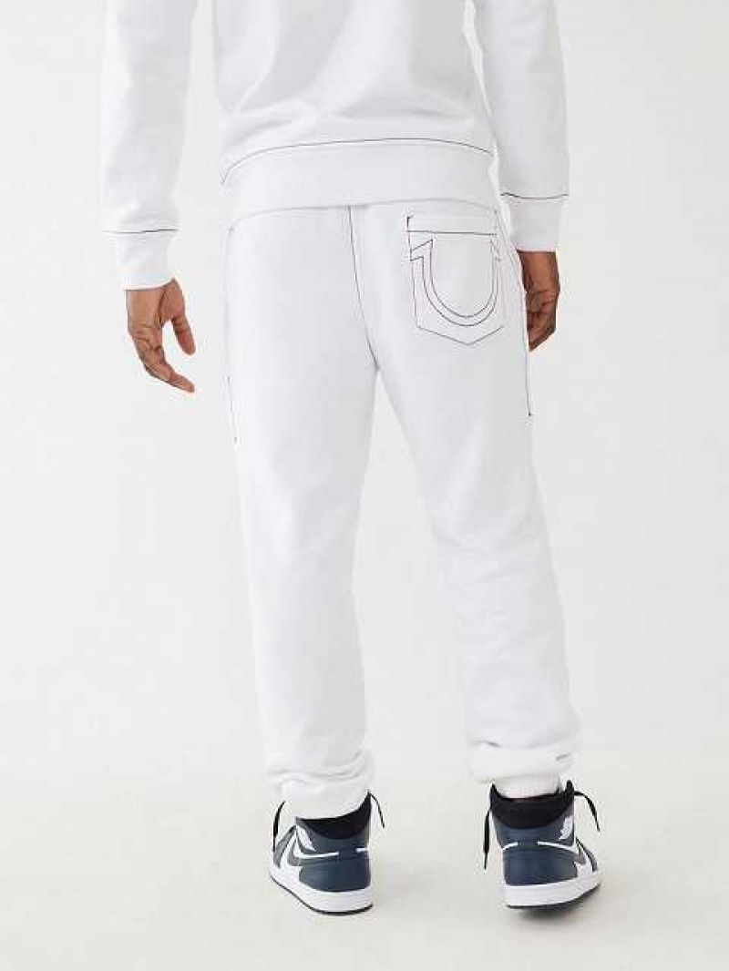 Pantalon Jogger True Religion Big T Logo Hombre Blancas | Colombia-UPHTRQB69