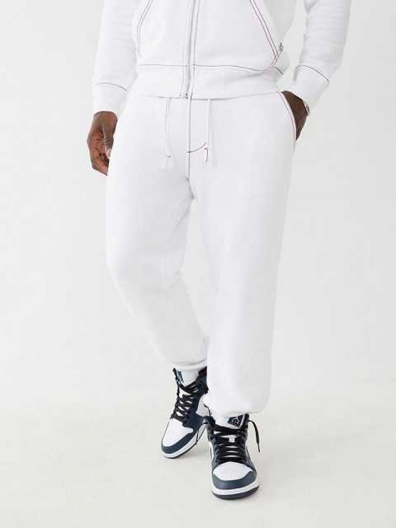 Pantalon Jogger True Religion Big T Logo Hombre Blancas | Colombia-UPHTRQB69