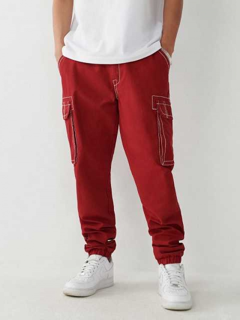 Pantalon Jogger True Religion Cargo Hombre Rojas | Colombia-CTEUGKJ75