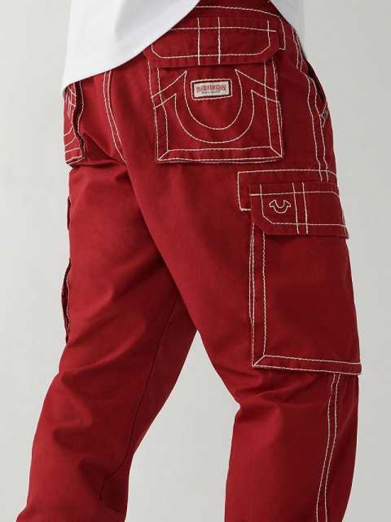 Pantalon Jogger True Religion Cargo Hombre Rojas | Colombia-CTEUGKJ75