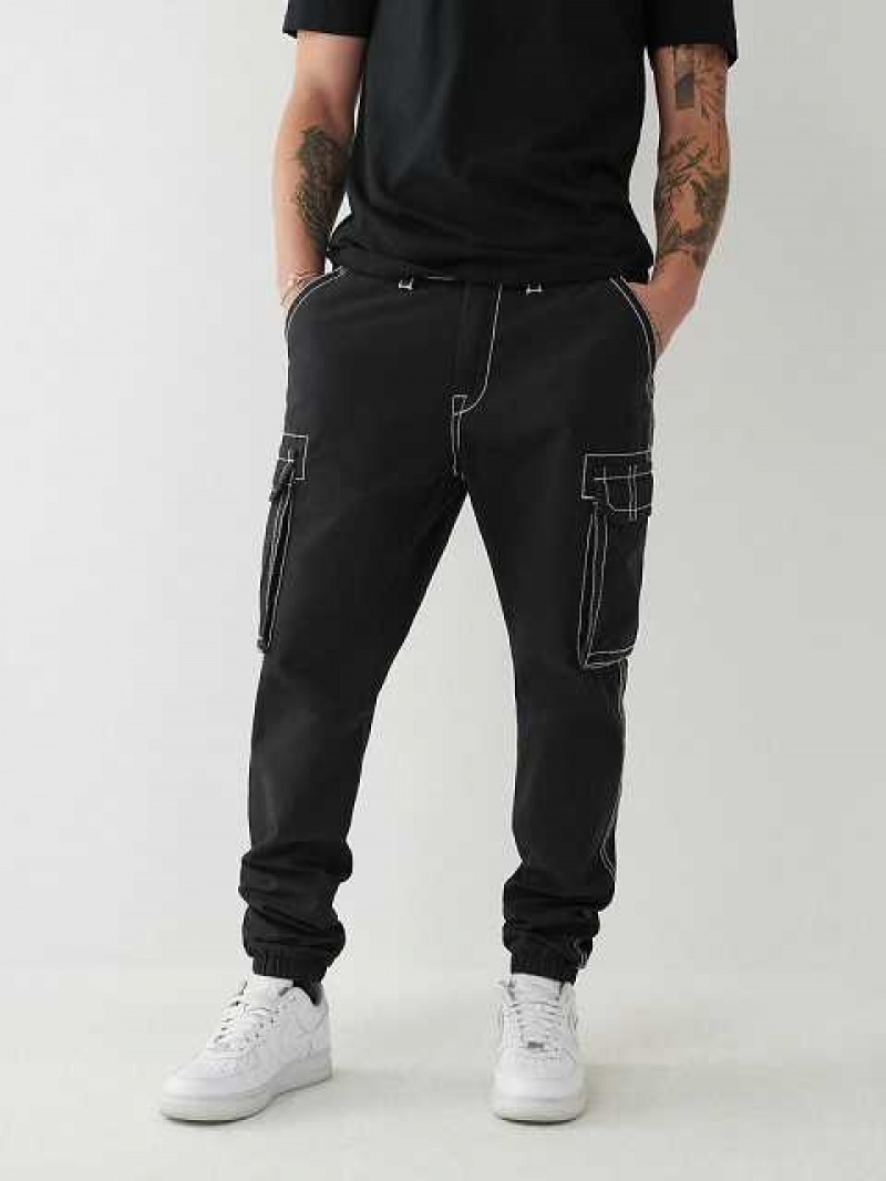 Pantalon Jogger True Religion Cargo Hombre Negras | Colombia-AMRTWKF30