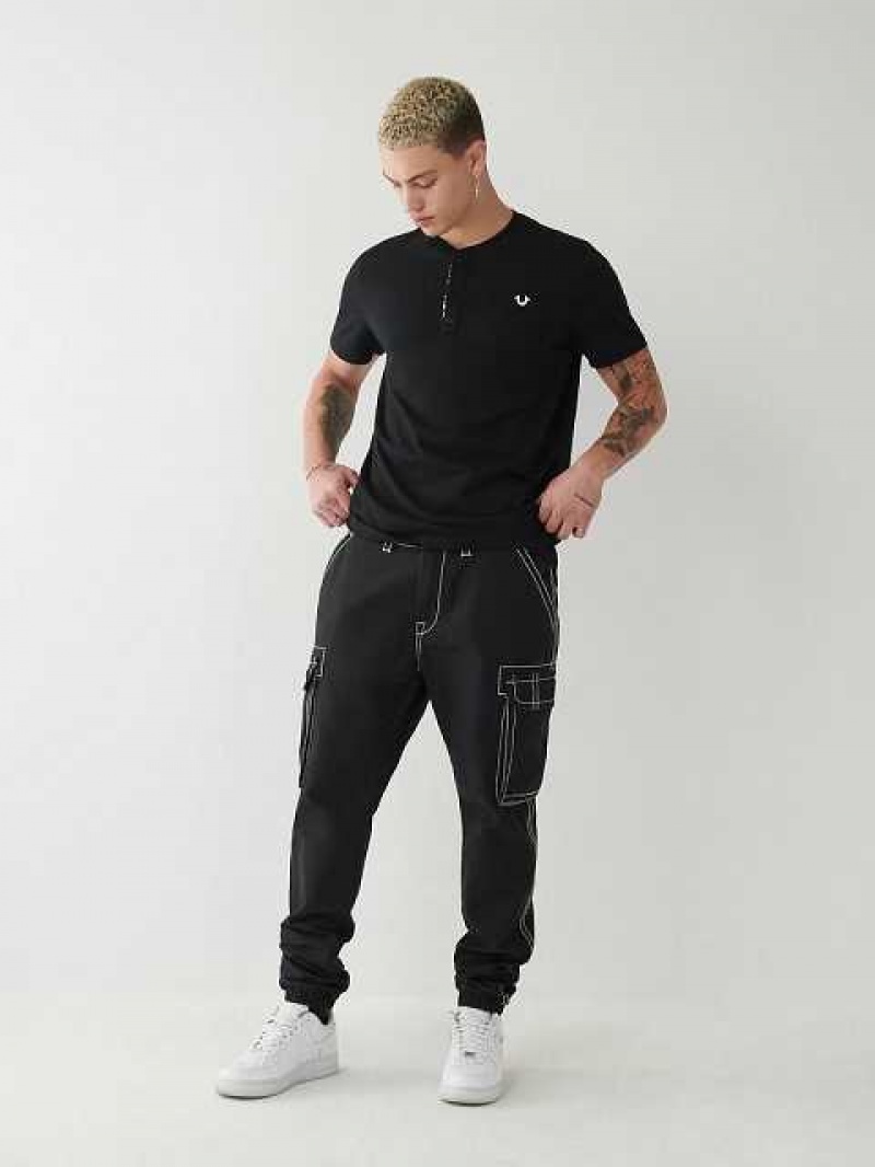 Pantalon Jogger True Religion Cargo Hombre Negras | Colombia-AMRTWKF30