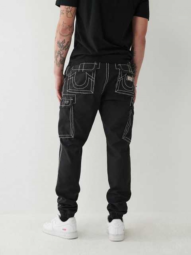 Pantalon Jogger True Religion Cargo Hombre Negras | Colombia-AMRTWKF30