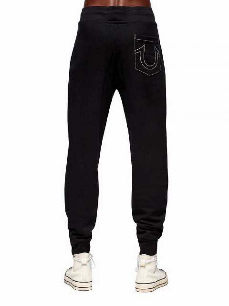 Pantalon Jogger True Religion Classic Logo Hombre Negras | Colombia-RBMAZJG68