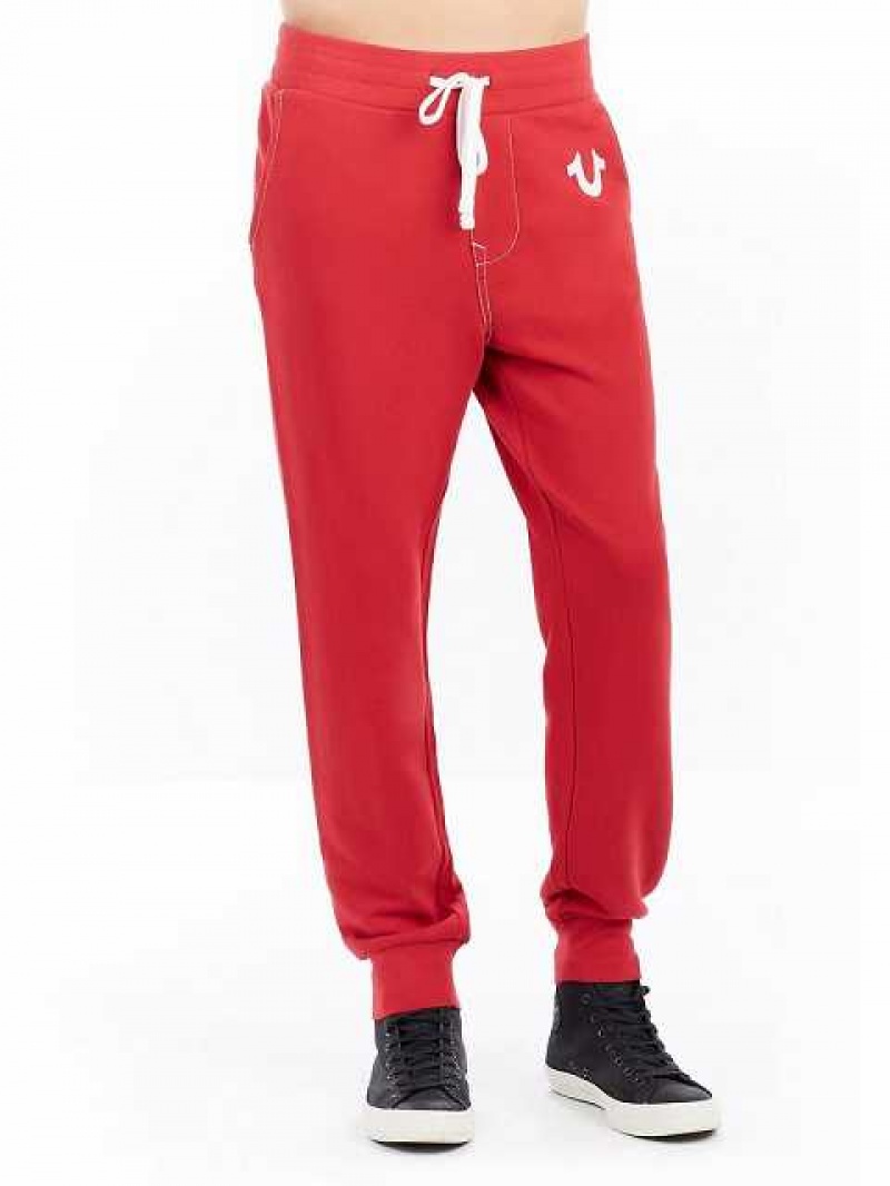 Pantalon Jogger True Religion Classic Logo Hombre Rojas | Colombia-YJPLNSK19