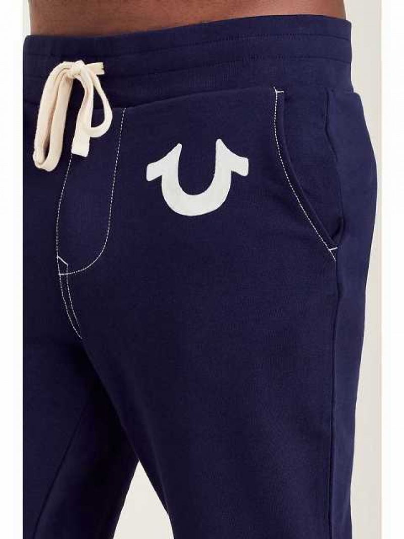 Pantalon Jogger True Religion Classic Logo Hombre Azul Marino | Colombia-IOZFWYX59