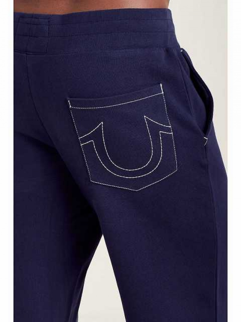 Pantalon Jogger True Religion Classic Logo Hombre Azul Marino | Colombia-IOZFWYX59