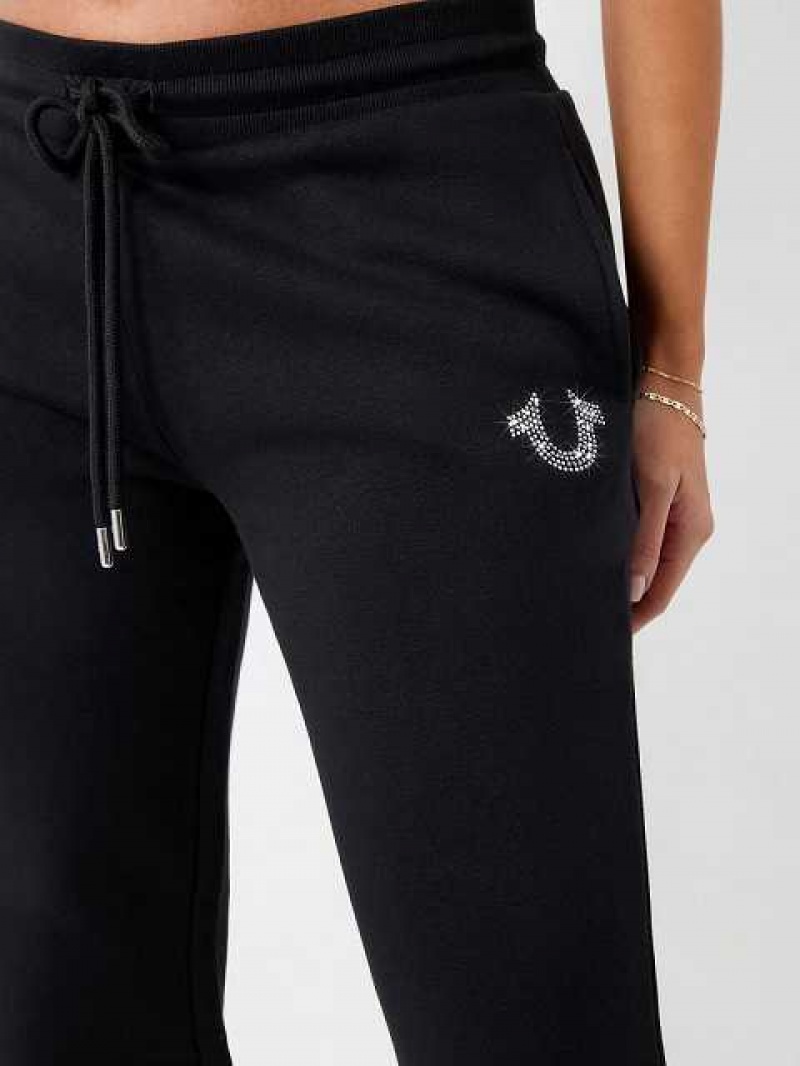 Pantalon Jogger True Religion Crystal Horseshoe Mid Rise Mujer Negras | Colombia-QWMUTYV81