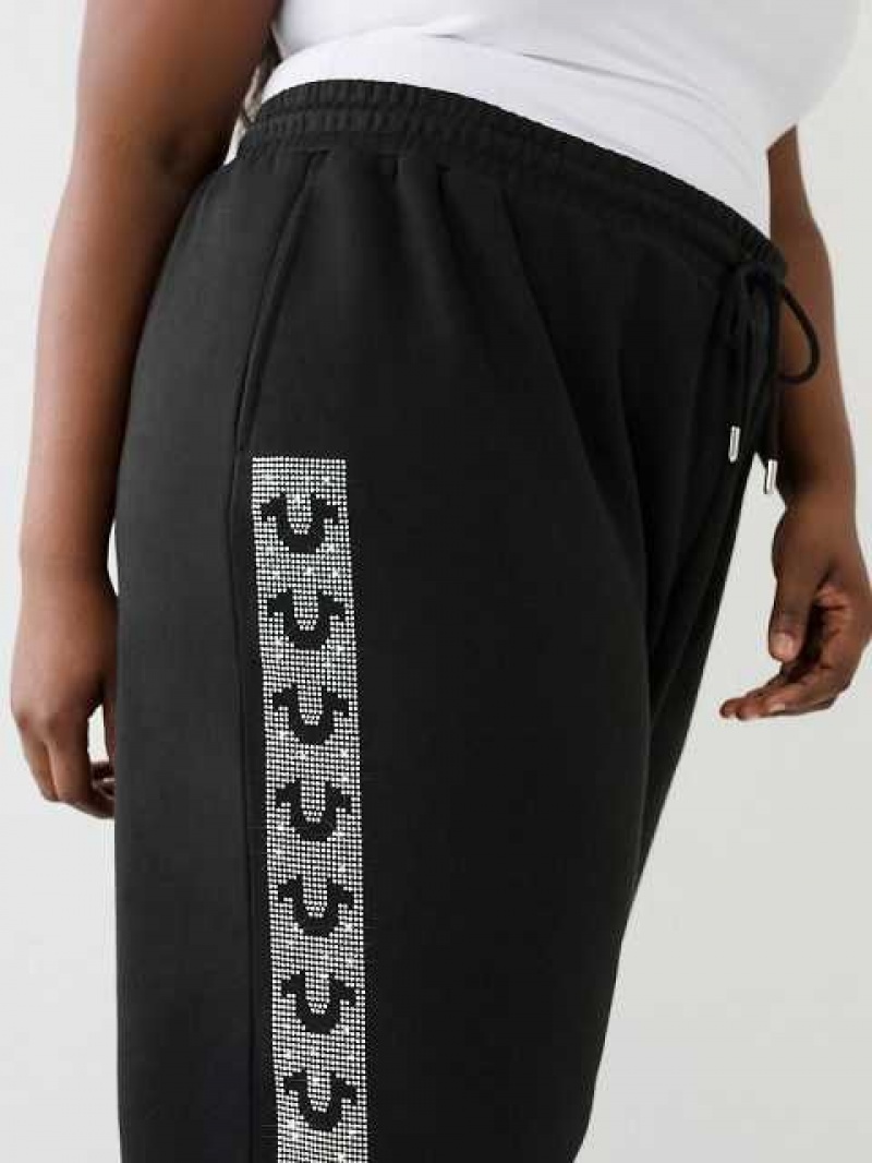 Pantalon Jogger True Religion Crystal Horseshoe Box High Rise Boyfriends Mujer Negras | Colombia-NAXSCIZ40