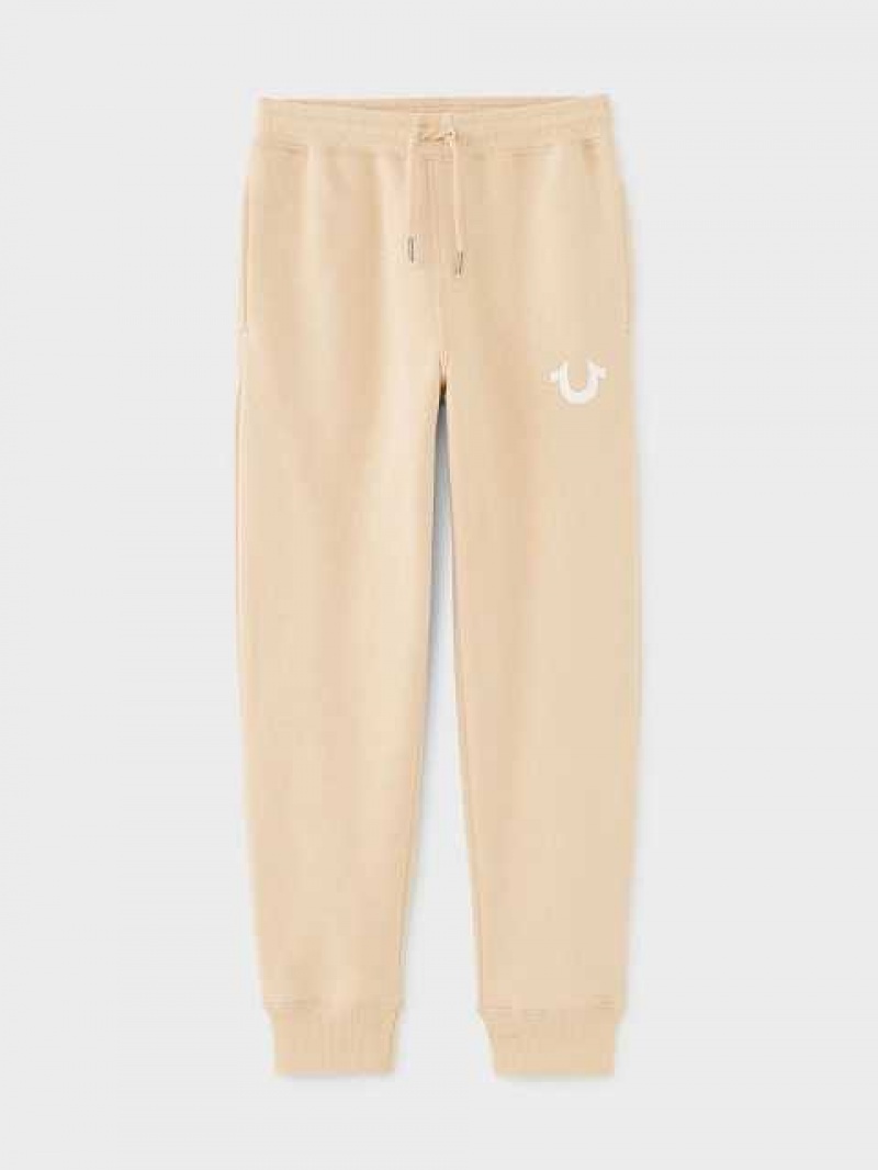 Pantalon Jogger True Religion Horeshoe Logo Niños Beige | Colombia-NFLQIPD60