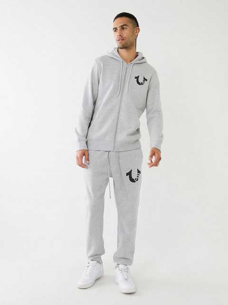 Pantalon Jogger True Religion Logo Hombre Gris | Colombia-WOIQRNL02