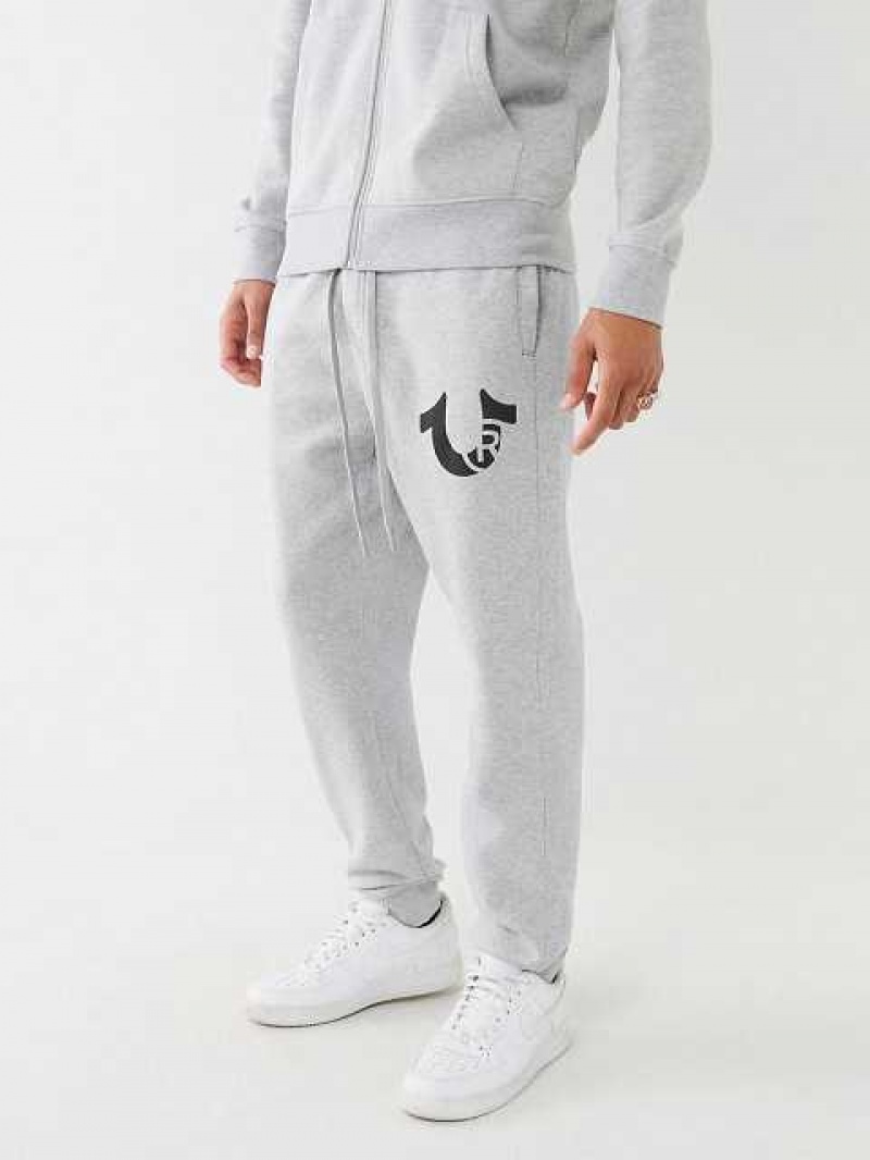 Pantalon Jogger True Religion Logo Hombre Gris | Colombia-WOIQRNL02