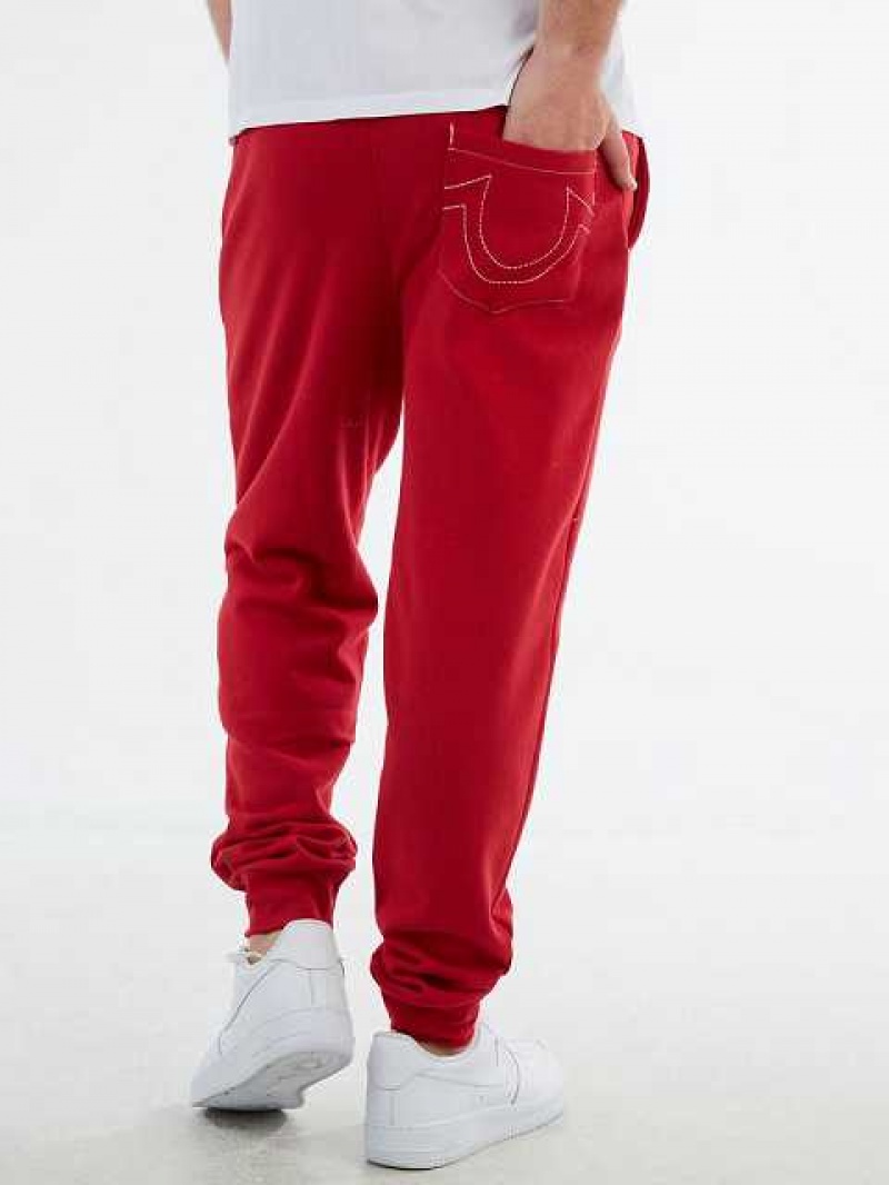 Pantalon Jogger True Religion Logo Hombre Rojas | Colombia-TYUHNOJ85