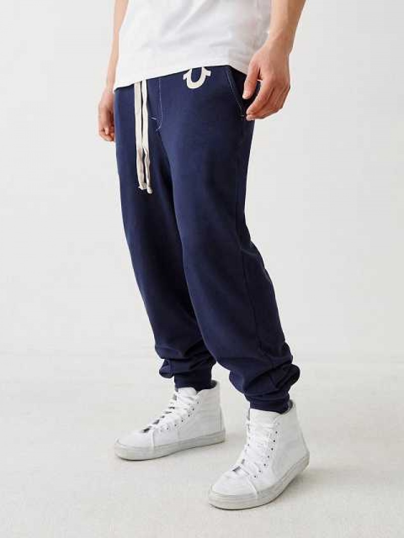 Pantalon Jogger True Religion Logo Hombre Azul Marino | Colombia-DAOWRVZ13