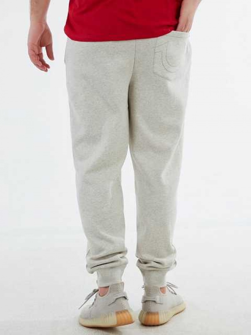 Pantalon Jogger True Religion Logo Hombre Beige | Colombia-TVJULOH50