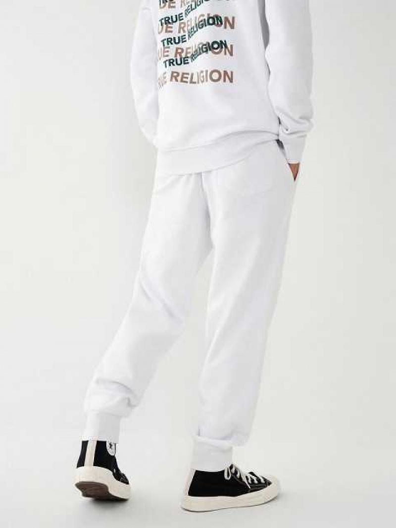 Pantalon Jogger True Religion Logo Hombre Blancas | Colombia-CTWNFEY24