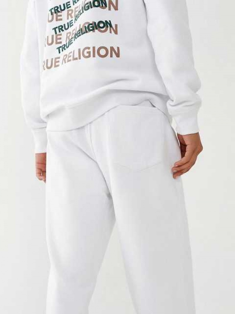 Pantalon Jogger True Religion Logo Hombre Blancas | Colombia-CTWNFEY24