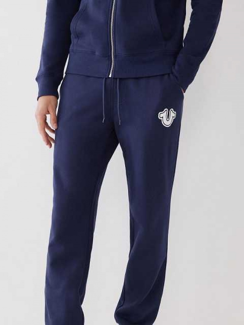 Pantalon Jogger True Religion Logo Hombre Azul Marino | Colombia-RLKYBGF74