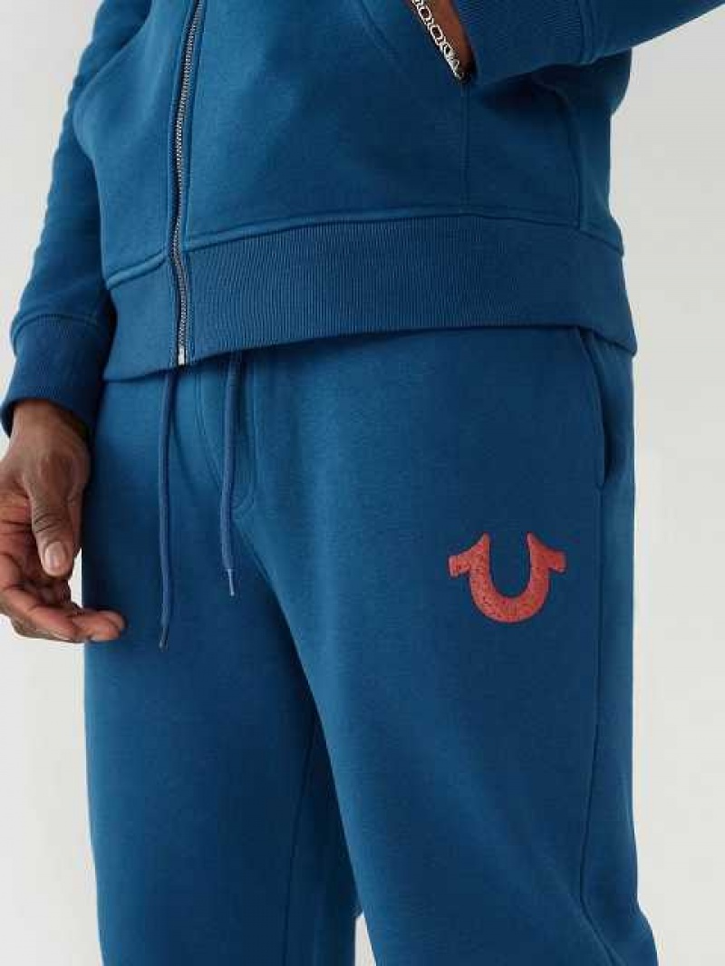 Pantalon Jogger True Religion Logo Hombre Azul Marino | Colombia-RESFJUK32