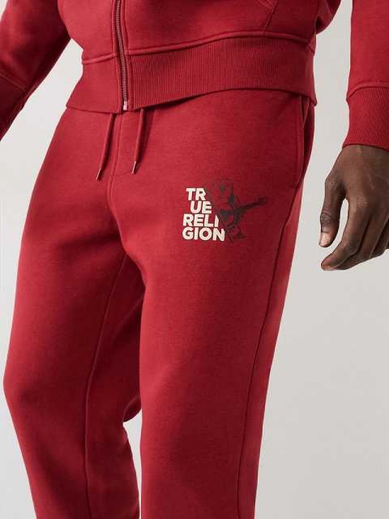 Pantalon Jogger True Religion Logo Hombre Rojas | Colombia-VQIFTAW30