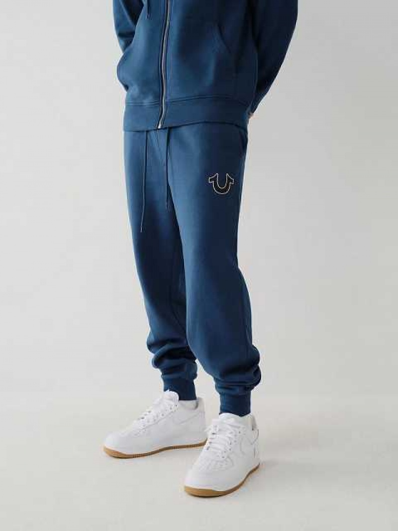 Pantalon Jogger True Religion Logo Hombre Azul Marino Azul Marino | Colombia-UMPJLDE69