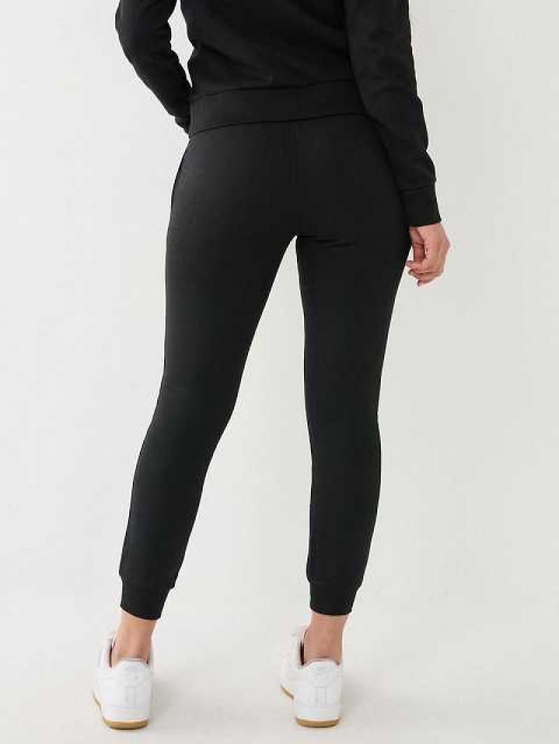 Pantalon Jogger True Religion Metallic Buddha Logo Fleece Mujer Negras | Colombia-MBKAOUP24