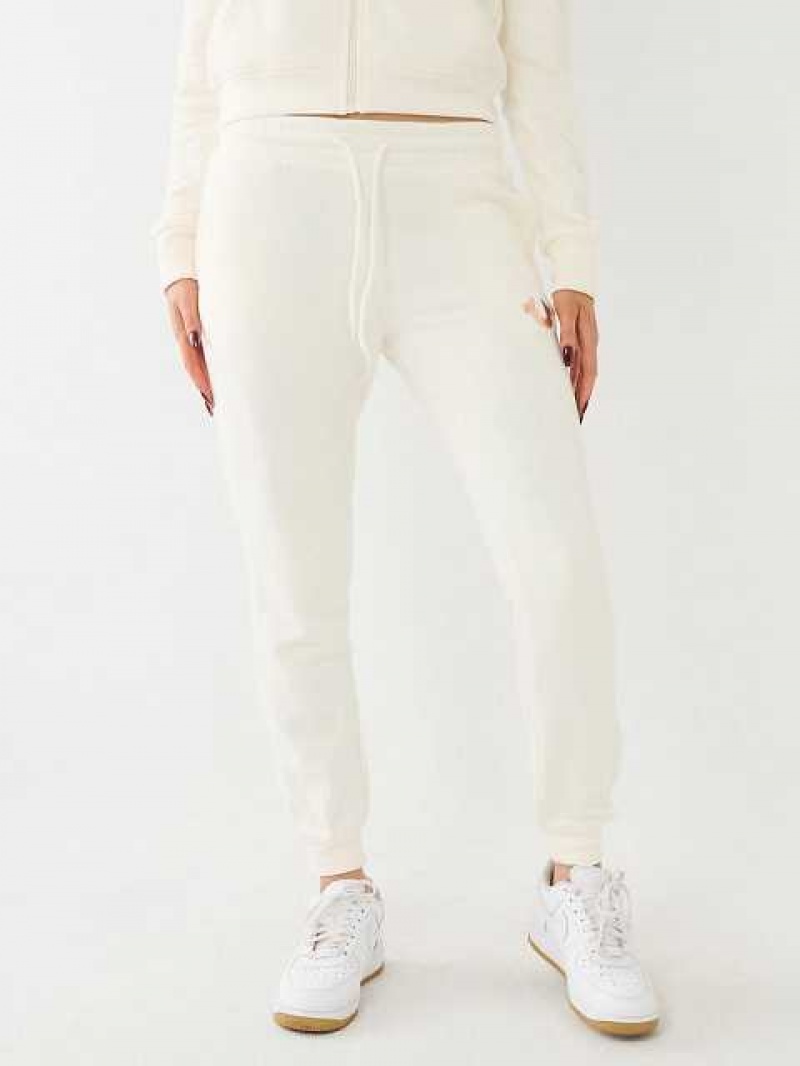 Pantalon Jogger True Religion Metallic Horseshoe Logo Mujer Blancas | Colombia-BHOJIYZ67