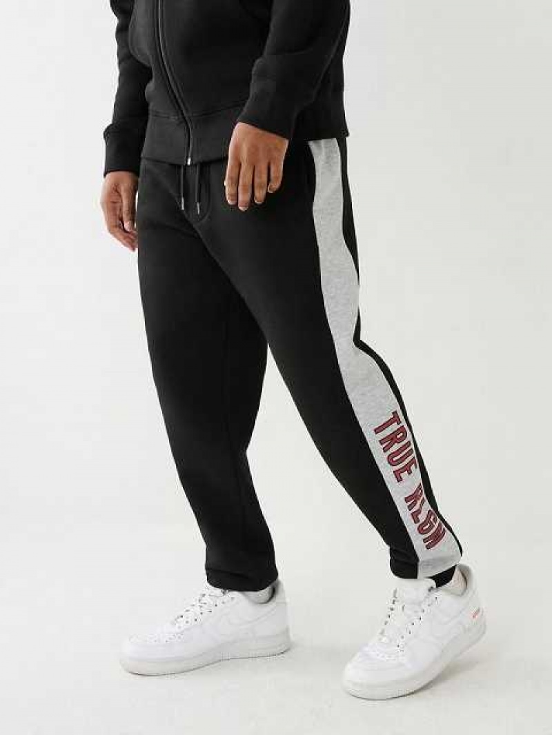 Pantalon Jogger True Religion Tr Stripe Trim Hombre Negras | Colombia-FXPRBGK78