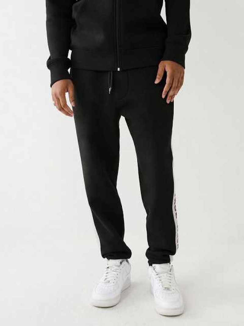 Pantalon Jogger True Religion Tr Stripe Trim Hombre Negras | Colombia-FXPRBGK78