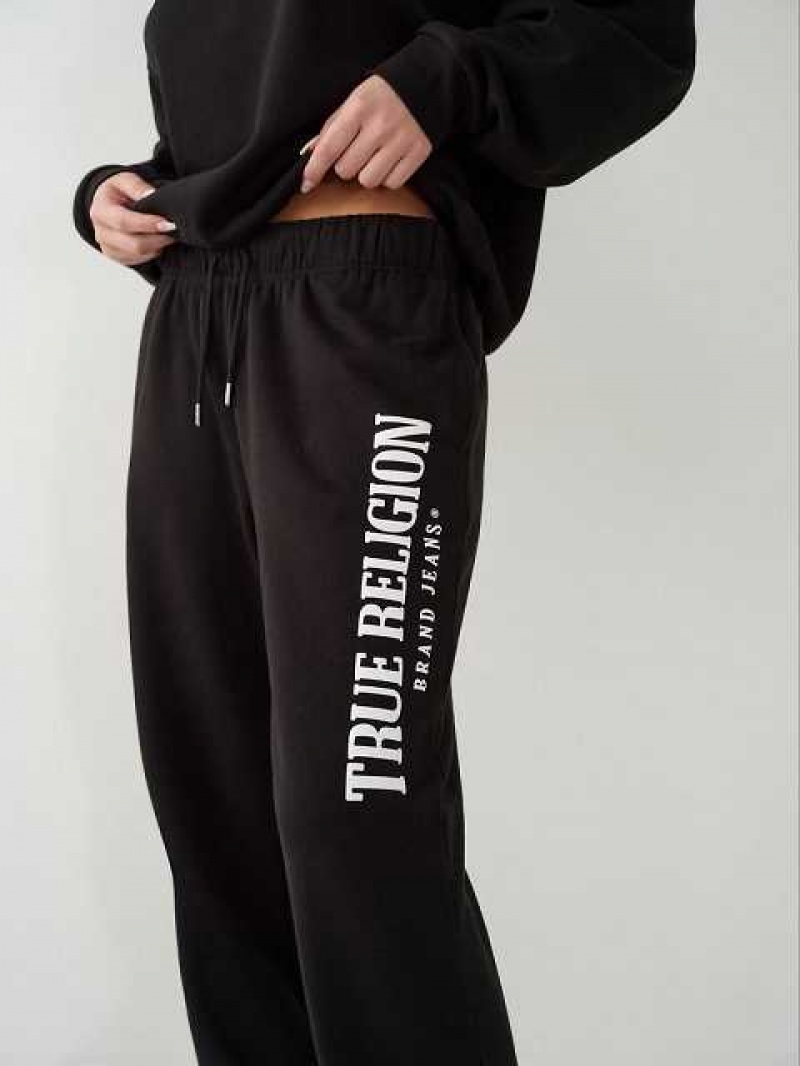 Pantalon Jogger True Religion True Logo Mujer Negras | Colombia-VUDTXJL73