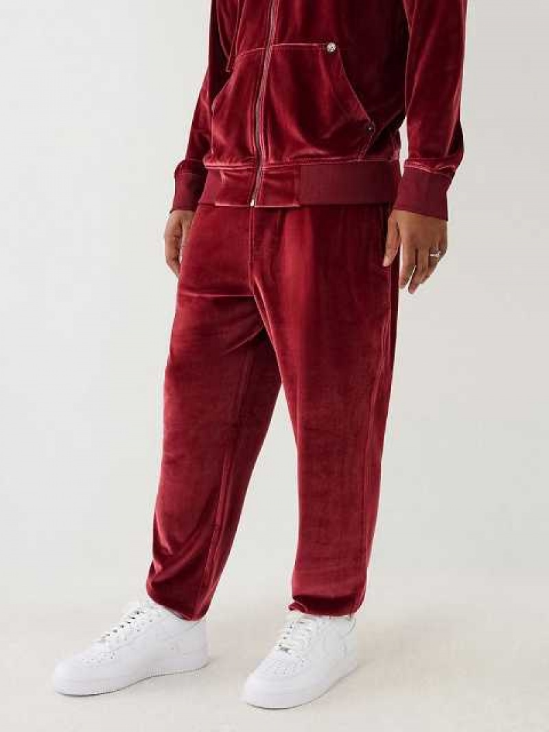 Pantalon Jogger True Religion Velour Big T Hombre Fucsia | Colombia-TMRZQFP76